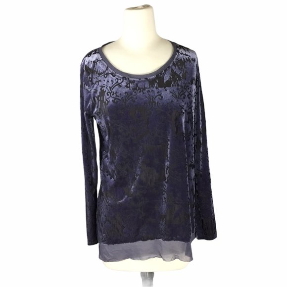 Simply Vera Vera Wang | Tops | Simply Vera Wang Purple Sheer Velour Top ...